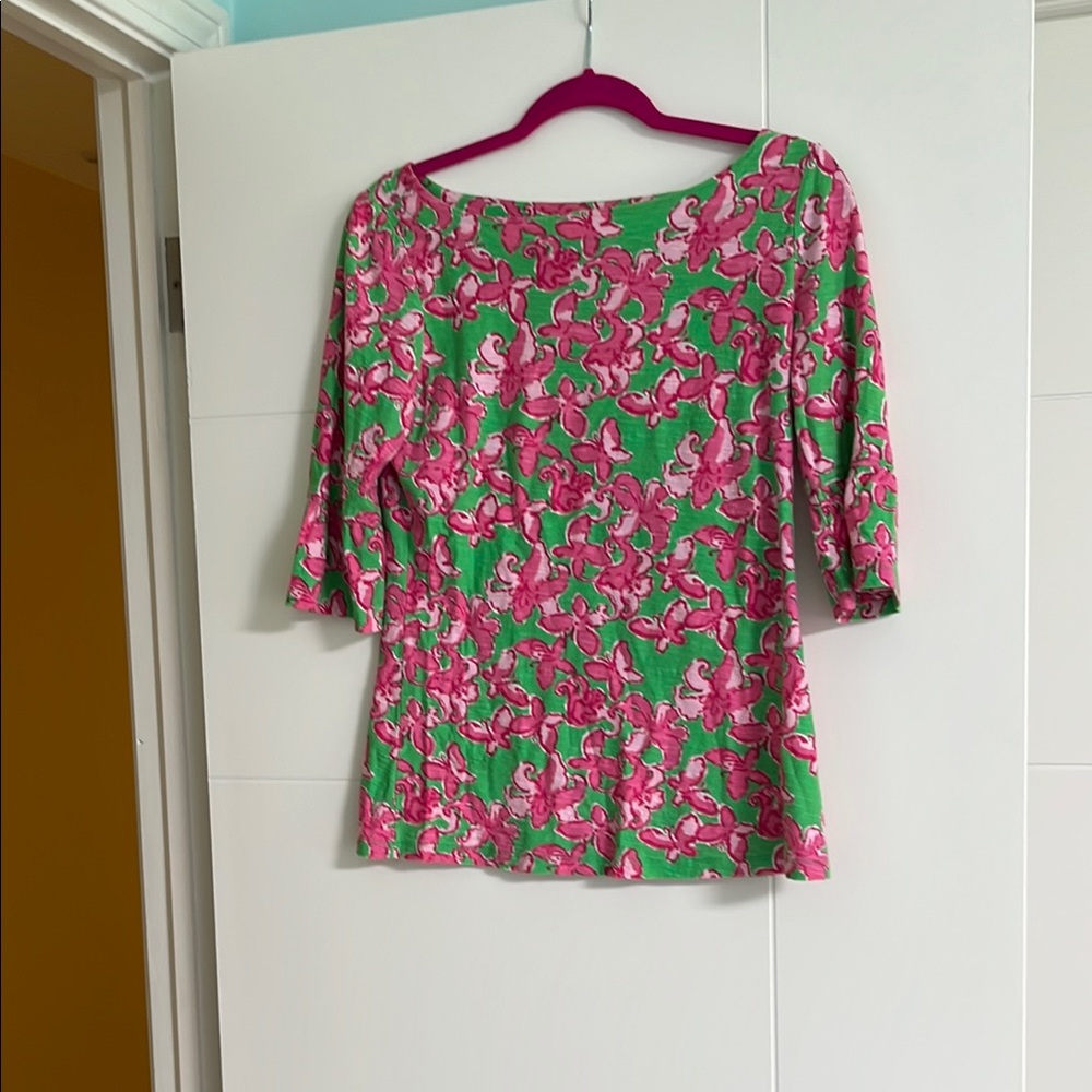 Medium Green and Pink Lilly Pulitzer top